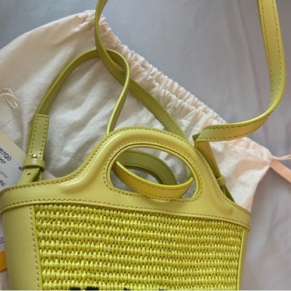 Marni Lime Woven Mini Bag - Picture 3 of 4